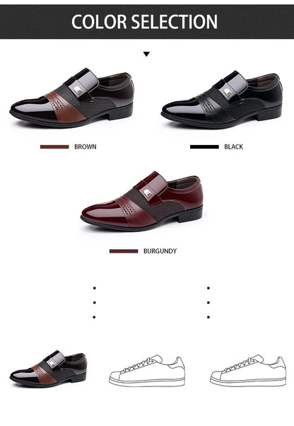 Oxford Shoes Men's Luxury Lacquer Wedding Shoe Pointed Toe Dress Shoes for Men Classic Business Men Leather Shoes Big Size 38-48 - Ellianto fashion Men's