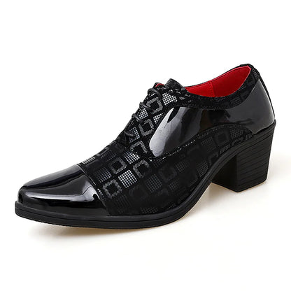 Men Formal Shoes High Heels Business Dress Shoes Male Oxfords Pointed Toe Formal Shoe for Man Luxury Wedding Party Leather Shoe - Ellianto fashion Men's
