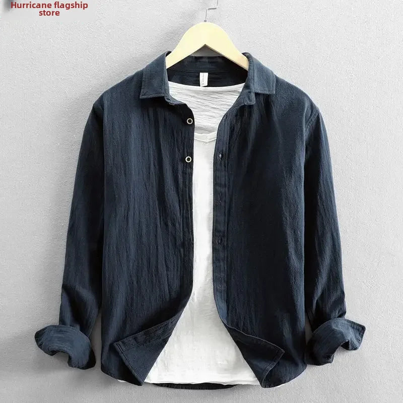 Summer Cotton-Linen Long-Sleeve Shirt – Lightweight Breathability and Effortless Sophistication for the Modern Man