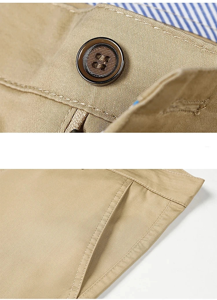 Classic Casual Pants Mens Clothing Straight Business Green Black Khaki Trousers Comfortable Male Brand Clothing 2025 - Ellianto fashion Men's