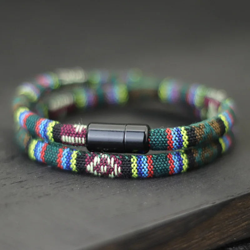 New In Men Bohemia Rope Bracelet Attract Magentic Braclet Adventure Survival Braslet Pulseras Hilo Hombre Beach Surf Brazalete - Ellianto fashion Men's