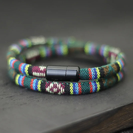 New In Men Bohemia Rope Bracelet Attract Magentic Braclet Adventure Survival Braslet Pulseras Hilo Hombre Beach Surf Brazalete - Ellianto fashion Men's