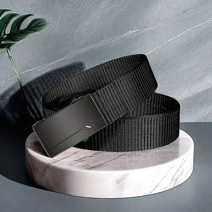Men's Belt Outdoor Leisure Sports Belt Toothless Quick Release Automatic Buckle Quality Black Belt - Ellianto fashion Men's