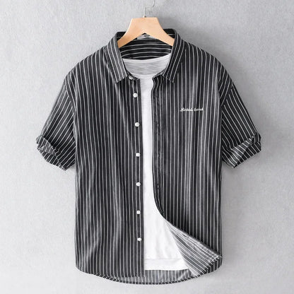 Retro Japanese-Style Short-Sleeve Shirt – Effortless Versatility and Relaxed Confidence for the Modern Man