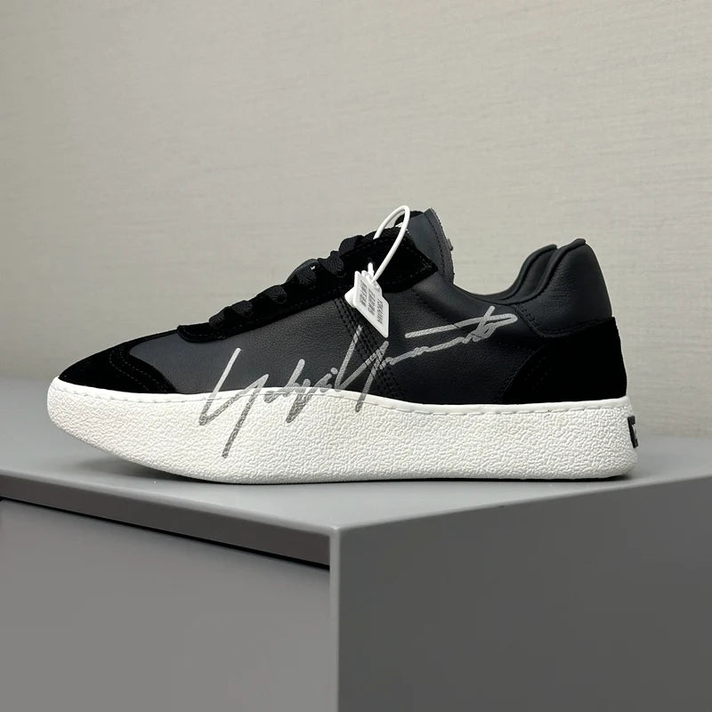 Handcrafed Casual Sneakers Man Platform Leather Canvas Sports Running Shoes Zip Upper Trainers Breathable Men Footwear Man Shoes - Ellianto fashion Men's
