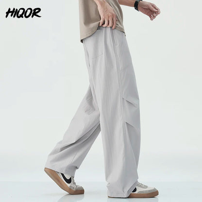 Thin Men's Pants Classic Baggy Summer New Casual Pant Business Fashion Stretch Cotton Slim Brand Male Trousers High Street Pant - Ellianto fashion Men's