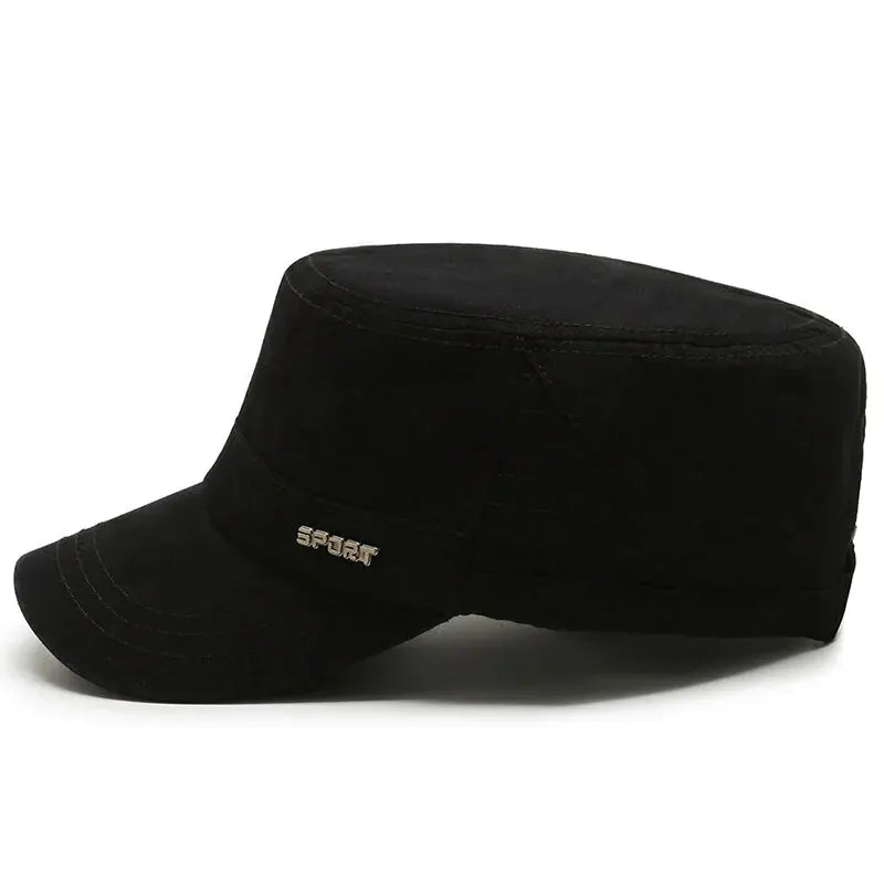 Hat Men's Flat Military Hat Is Simple And Versatile, Middle-Aged Hat Spring And Autumn Duck Tongue Casual Fashion New Style - Ellianto fashion Men's