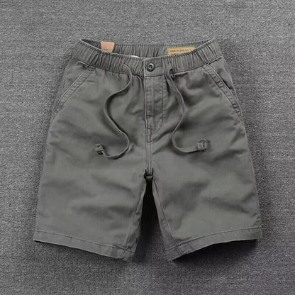 Casual Men's Workwear Shorts Summer Trendy Loose Straight Leg Five-Quarter Pants Washed Elastic Leisure Trousers