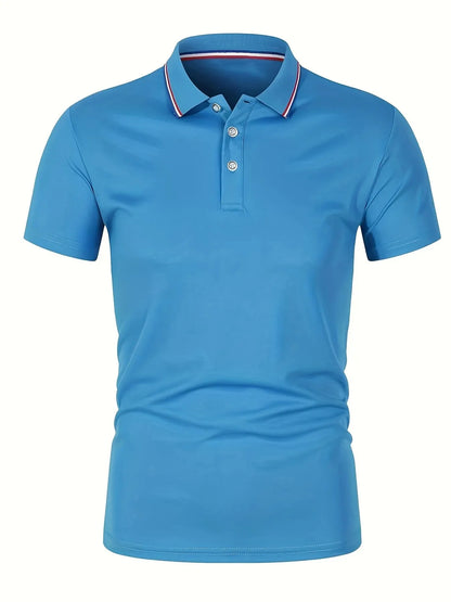 2025 Hot Sale Men's Summer Casual Breathable Comfortable Polo Shirt Men's Solid Color High Quality Short Sleeve T-Shirt - Ellianto fashion Men's