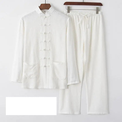 Hanfu Men Chinese Clothes for Men News Year Top Pant Hanfu Kung Fu Clothing Blouse Party Male Tang Suit Plus Size M-XXXXXL - Ellianto fashion Men's