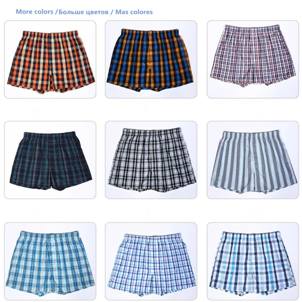 New Classic Plaid men arrow pants casual fashion brand High quality boxer 4pcs/lot mens Cotton boxers men's shorts underwear - Ellianto fashion Men's