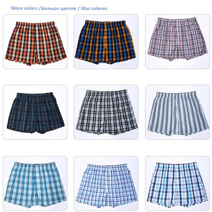 New Classic Plaid men arrow pants casual fashion brand High quality boxer 4pcs/lot mens Cotton boxers men's shorts underwear - Ellianto fashion Men's