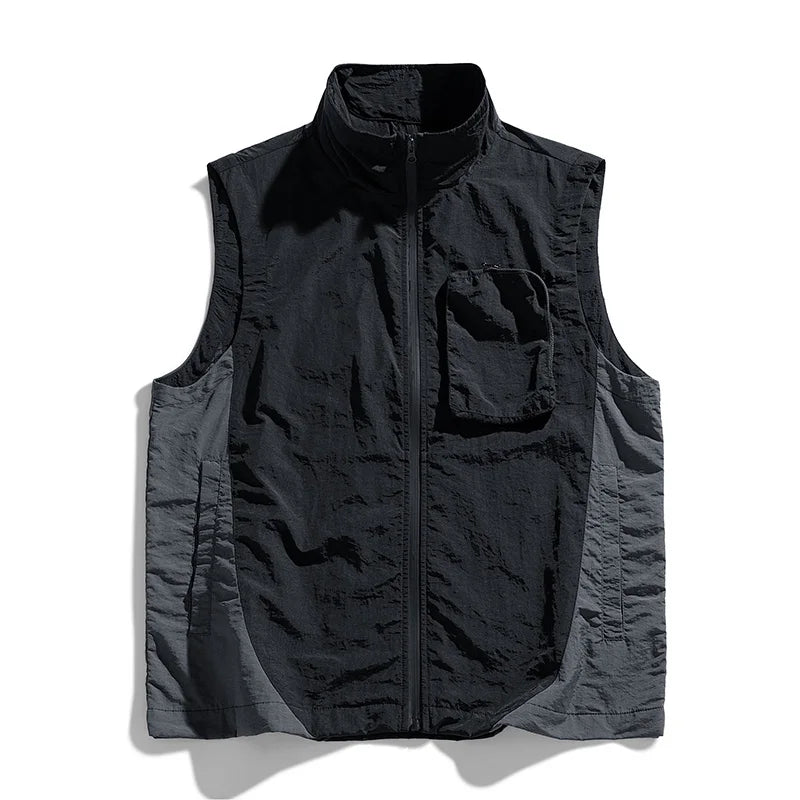 Men's vest for spring and summer new outerwear for camping hiking outdoor charging fashionable trend simple and high-end vest - Ellianto fashion Men's