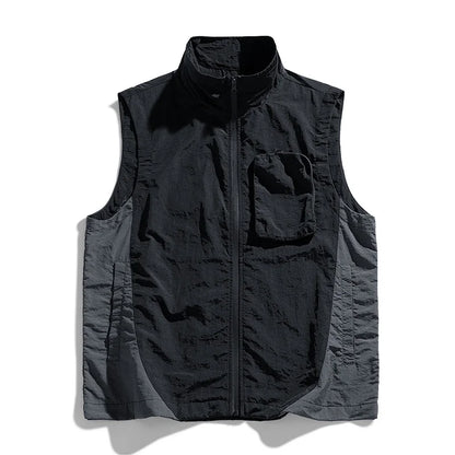 Men's vest for spring and summer new outerwear for camping hiking outdoor charging fashionable trend simple and high-end vest - Ellianto fashion Men's