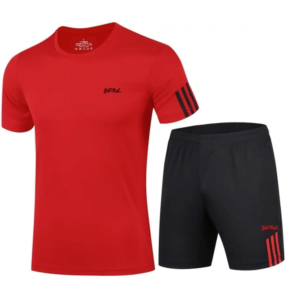 2025 Summer New Men's Round Neck Short Sleeve Casual Loose-fit Quick Dry Breathable Sports Suit - Ellianto fashion Men's