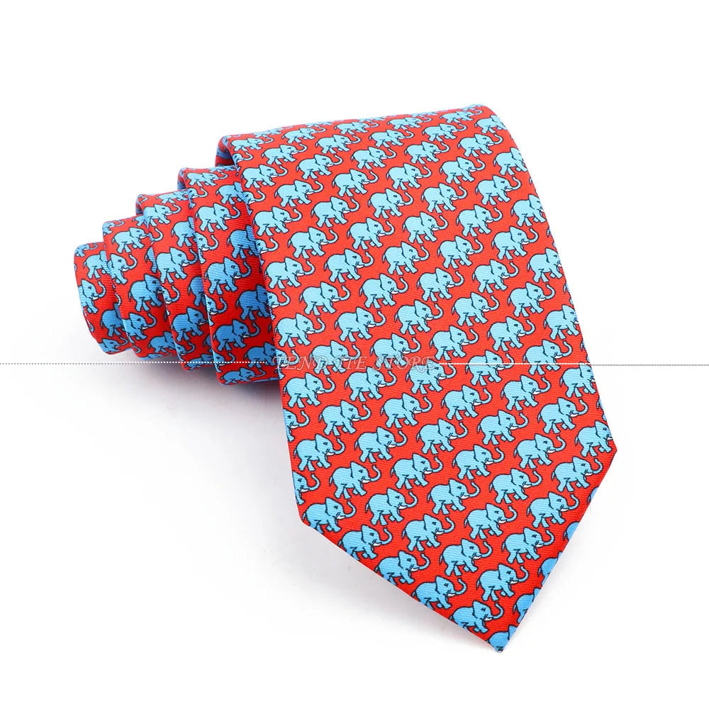 New 42 Colors Men Thin Silk Tie Soft Novelty Animal Fruit Skeleton Cravatas Casual Party Wedding Accessories Gift Free Shipping - Ellianto fashion Men's
