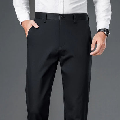 Men's lightweight business casual pants with micro elasticitymen's quick drying pantsnew straight leg office black deep bluepant - Ellianto fashion Men's