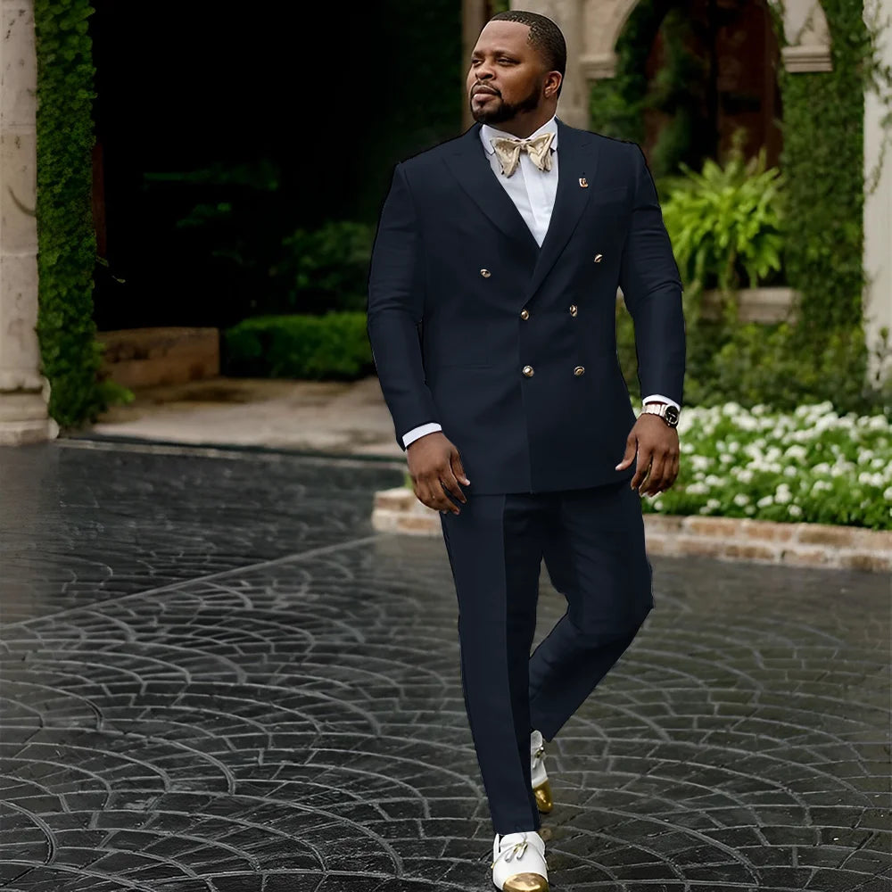 White Satin Men's Suit 2 Piece Peaked Collar Blazer Double Breasted Jacket Wedding Groom Tuxedo Elegant Men's CustomizationXS-5X - Ellianto fashion Men's