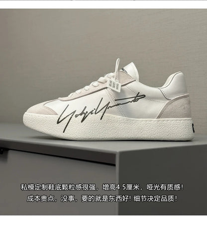 Handcrafed Casual Sneakers Man Platform Leather Canvas Sports Running Shoes Zip Upper Trainers Breathable Men Footwear Man Shoes - Ellianto fashion Men's