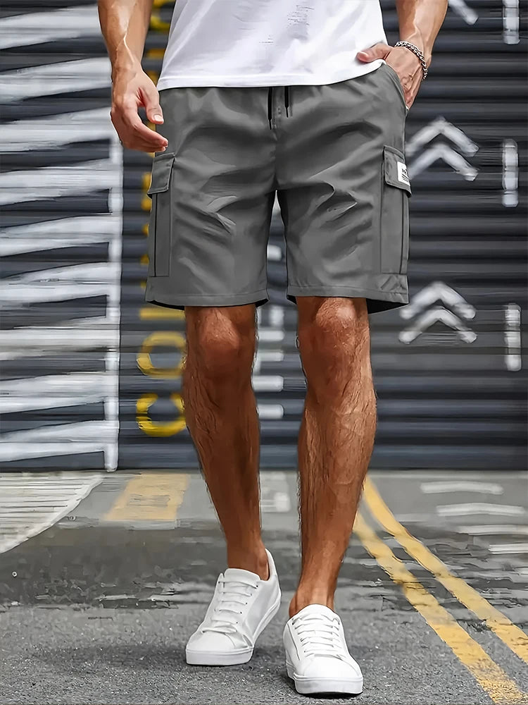 Big Pocket Men's Shorts Casual Work Cool Pants with point Loose Fit Clothing Waist Sports Male Outfit Shorts - Ellianto fashion Men's