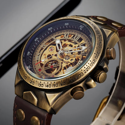 Wrist Watch For Men Waterproof Automatic Mechanical Watch Men's watch Retro montre homme with Genuine Leather relogio masculino - Ellianto fashion Men's
