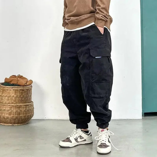 Spring Autumn Loose-fit Casual Pants Men's Harem Trousers Trendy Brand Ins Ankle Length Japanese Style Trousers
