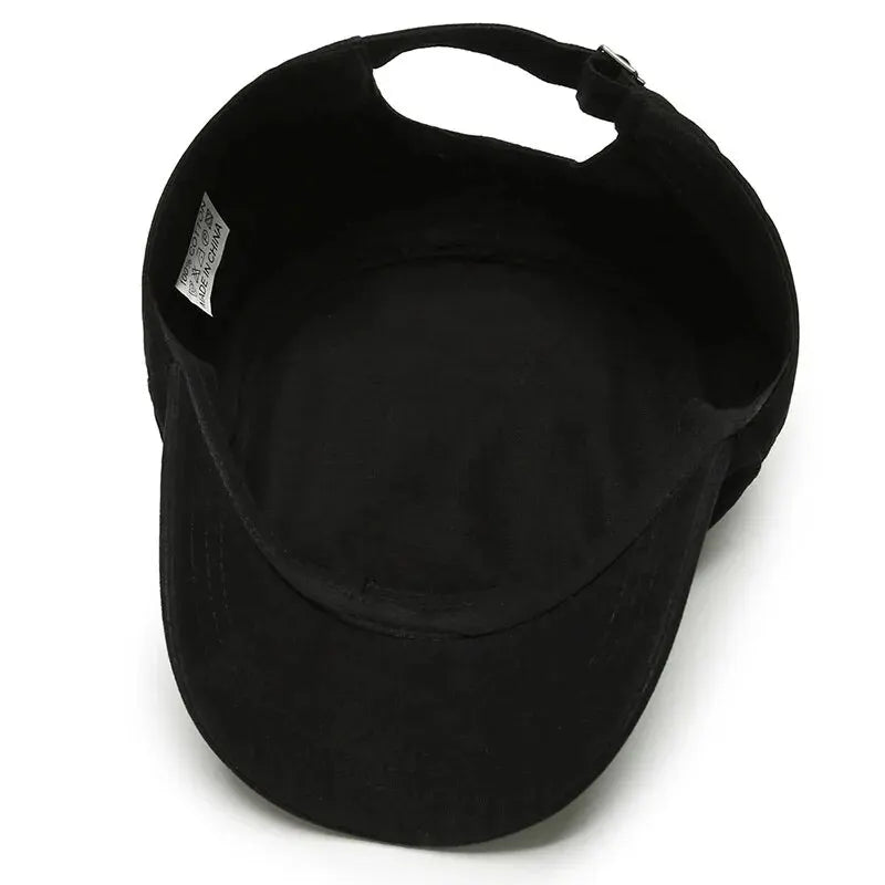 Hat Men's Flat Military Hat Is Simple And Versatile, Middle-Aged Hat Spring And Autumn Duck Tongue Casual Fashion New Style - Ellianto fashion Men's