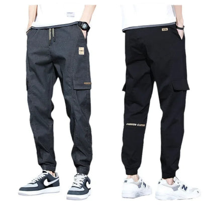Summer Thin Men's Harajuku Cargo Pants Loose-Fit Sports Trendy Versatile Ankle-Length Casual Trousers - Ellianto fashion Men's