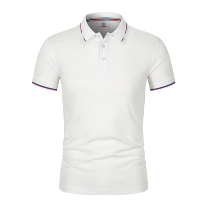 2025 New fashion high quality classic men's short sleeve polo summer casual polo collar S-3XL simple solid color breathable comf - Ellianto fashion Men's