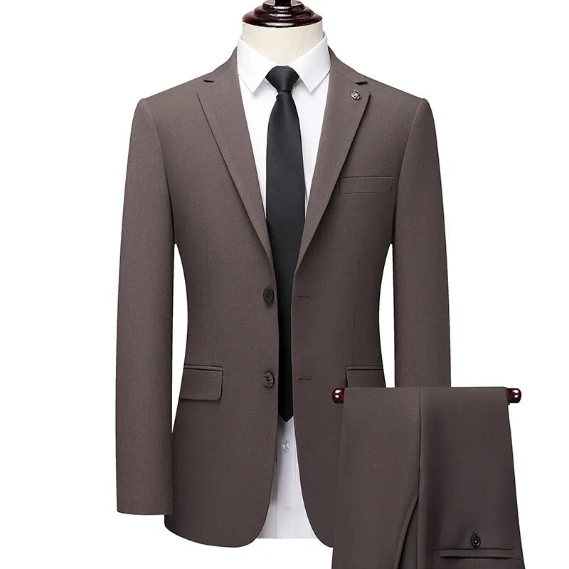 The new men's suit, spring and autumn business casual formal wear, and groom's wedding attire are fashionable and handsome - Ellianto fashion Men's
