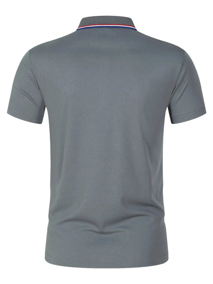 2025 Hot Sale Men's Summer Casual Breathable Comfortable Polo Shirt Men's Solid Color High Quality Short Sleeve T-Shirt - Ellianto fashion Men's