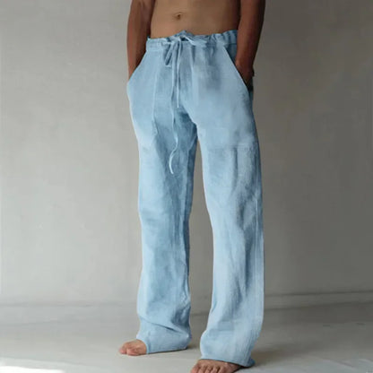 Men's Cotton Linen Casual Pants Male Shorts Pants Breathable Trousers Fitness Streetwear for Men Clothing Jogging Autumn Summer - Ellianto fashion Men's