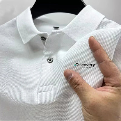 2025 men's comfortable polo shirt, luxurious, atmospheric, breathable, casual and fashionable, with a lapel design for summer - Ellianto fashion Men's
