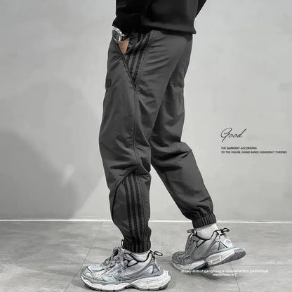2025 Spring Autumn Men's Long Pants Loose Fit Plus Size Casual Nine Point Plus Size Harem Workwear Bunded Pants Men - Ellianto fashion Men's