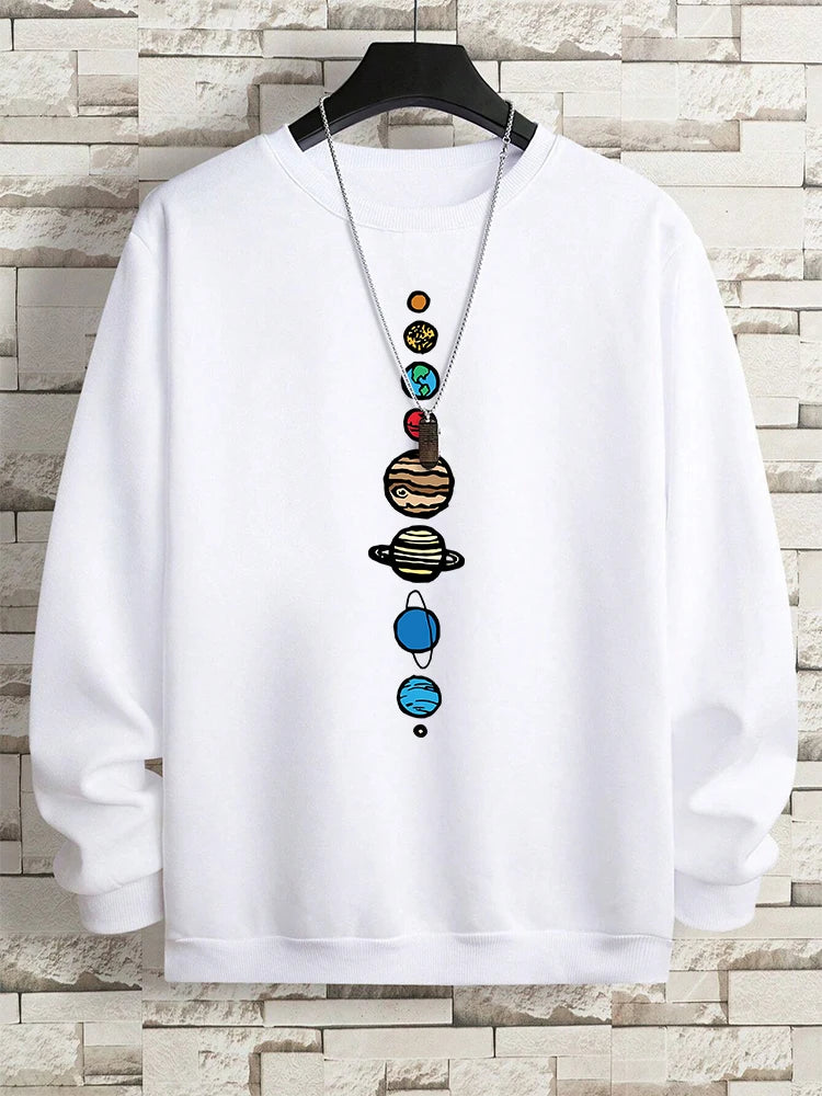 Planets In The Solar System Men Women Hoody Cartoon Crewneck Clothes Casual Comfortable Sweatshirts Warm Pullover Sweatshirt
