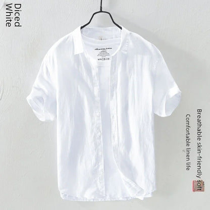 Summer Ice Silk Linen Shirt – Lightweight, Loose-Fit Comfort and Effortless Casual Style for the Modern Gentleman