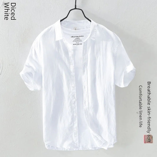 Summer Ice Silk Linen Shirt – Lightweight, Loose-Fit Comfort and Effortless Casual Style for the Modern Gentleman