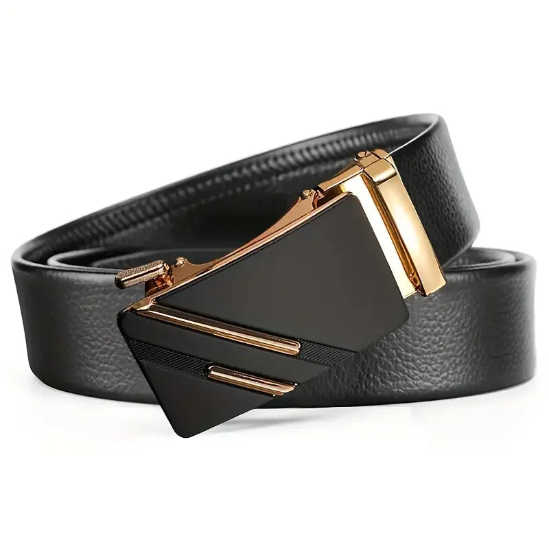 Men belt Leather Belt Metal Alloy Automatic Buckle Brand Luxury Design Waist Belts for Men Strap Male - Ellianto fashion Men's
