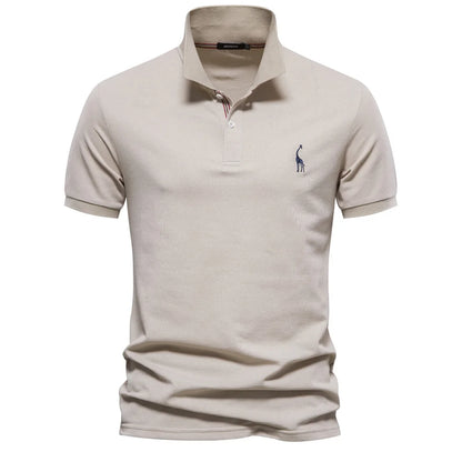 2025 Premium Men's Polo Shirt Deer Embroidery Design 80% Cotton EU Size Casual Short Sleeve Shirts Business Polo Tops Hot Seller - Ellianto fashion Men's