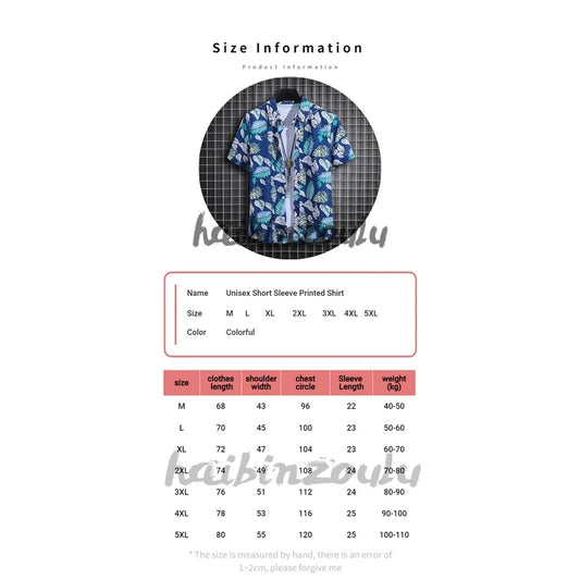 Men's Summer Short Sleeve Printed Shirt Thin Beach Shirt Men's Clothing Turtle Neck Polo Shirt for Men Casual Top - Ellianto fashion Men's