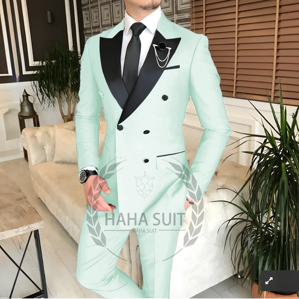 trend 2025 Men's Suit Tailored 2-Piece Clothing Fashion Men's Wedding Groom Suits Best Man Dinner Engagement Tuxedo - Ellianto fashion Men's