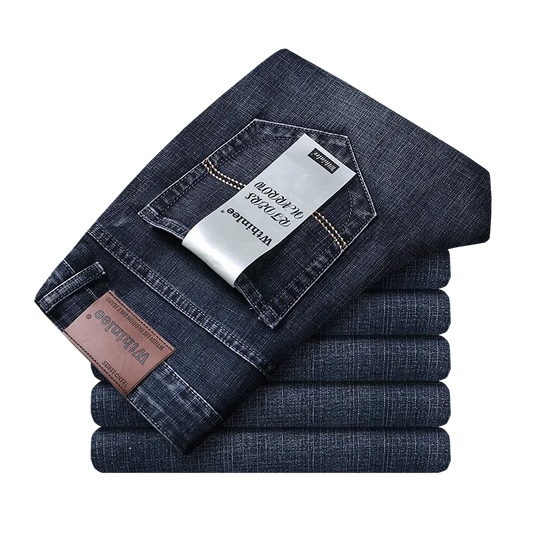 Wthinlee New Business Men's Jeans Casual Straight Stretch Fashion Classic Blue Black Work Denim Trousers Male Brand Clothing - Ellianto fashion Men's