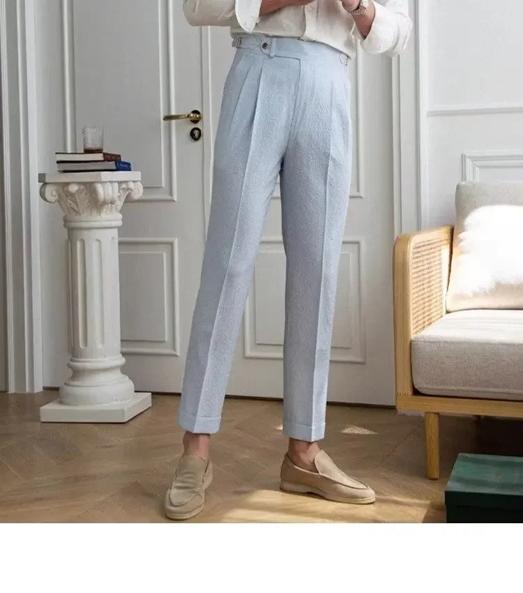 High-quality Harajuku Slim Fit Men's Pants Trendy Brand Draped Suit Casual Trousers Smooths Your Silhouette Small Feet - Ellianto fashion Men's
