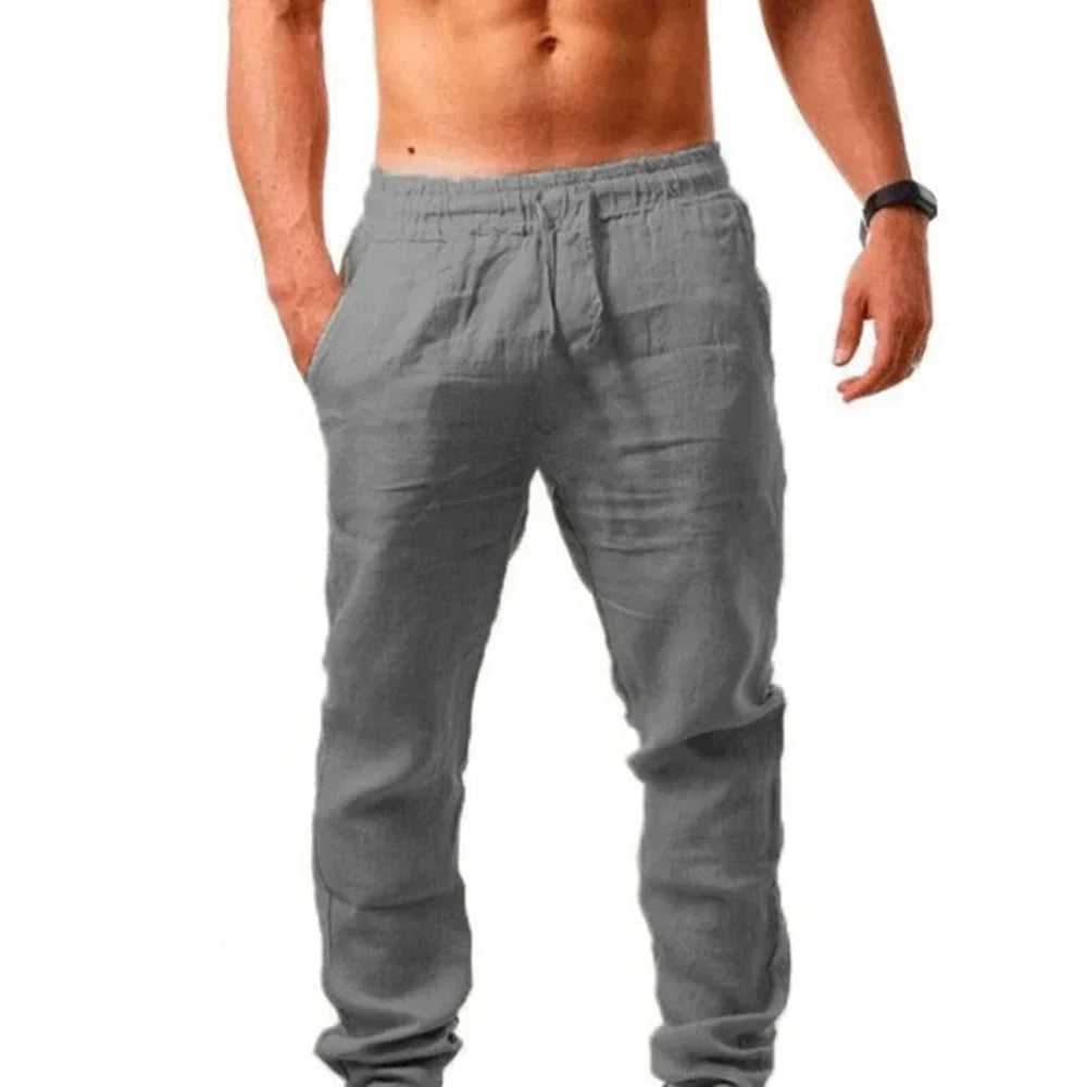 Men's Casual Pants Summer Male Breathable High Quality Trousers Sweatpants Solid Color Fitness Pants Jogging Fitness Streetwear - Ellianto fashion Men's
