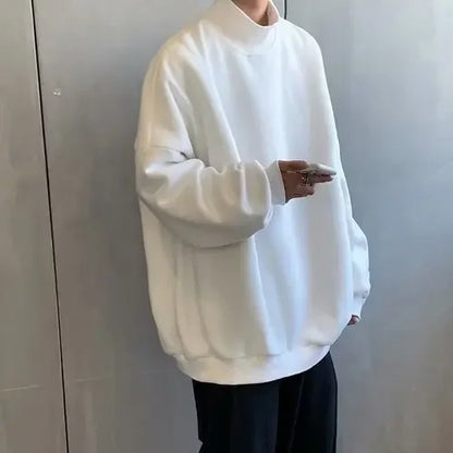 Men’s Warm Sweatshirt – Cozy, Minimalist Korean-Japanese Streetwear for Effortless Style and Everyday Comfort
