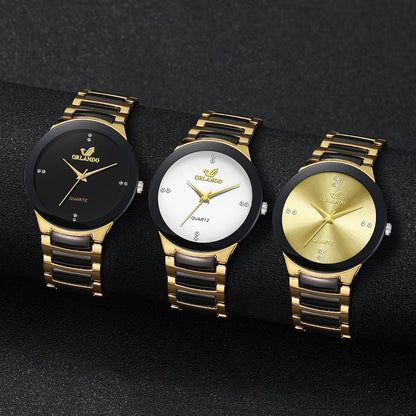 1/3PCS Men Business Watches Fashion Black Steel Band Male Analog Quartz Watch - Ellianto fashion Men's