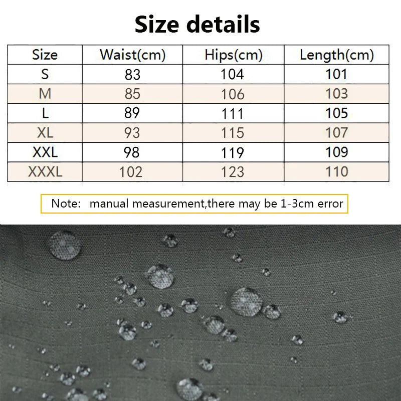 New Tactical Work Pants Men Outdoor Cargo Trousers Multi-pocket Waterproof Pant Autumn Spring Outdoor Workwear Hiking Trousers - Ellianto fashion Men's