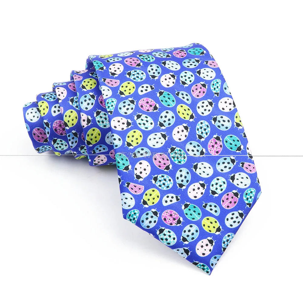 New 42 Colors Men Thin Silk Tie Soft Novelty Animal Fruit Skeleton Cravatas Casual Party Wedding Accessories Gift Free Shipping - Ellianto fashion Men's
