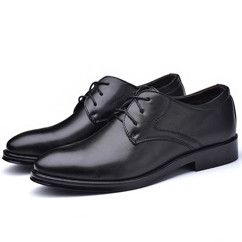 Men's Shoes Black Leather Formal Shoes for Men Oxfords Male Wedding Party Office Business Shoe Man zapatos de hombre Plus Size - Ellianto fashion Men's