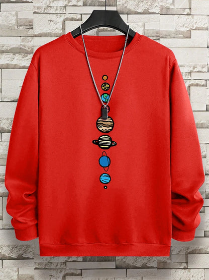 Planets In The Solar System Men Women Hoody Cartoon Crewneck Clothes Casual Comfortable Sweatshirts Warm Pullover Sweatshirt